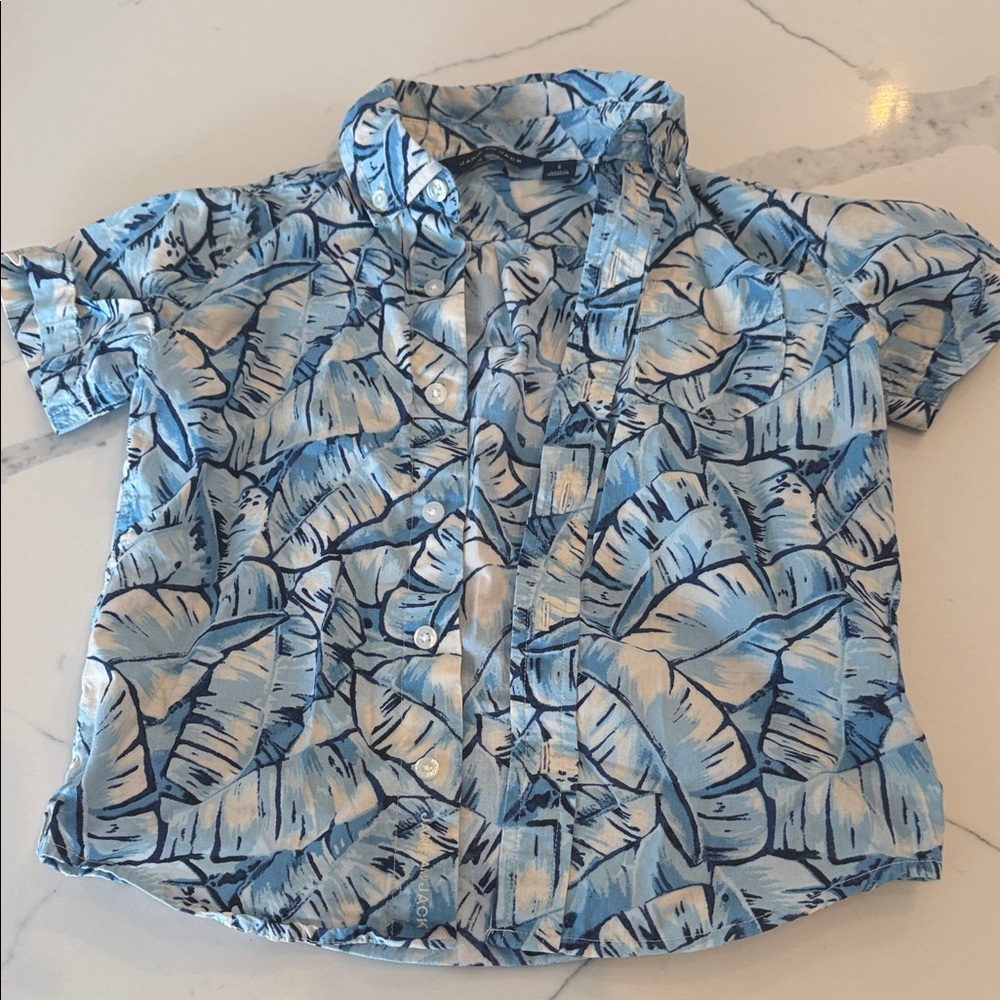 Janie and Jack Tropical Blue Button Down Shirt